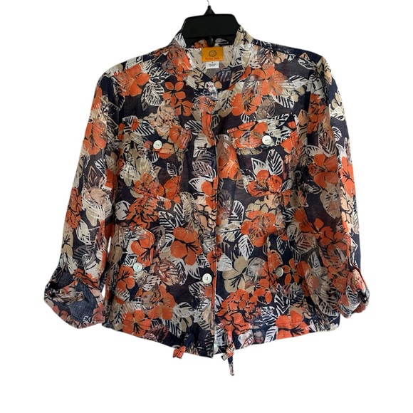 Ruby Rd. Tops - Ruby Rd. Floral Button-Down Size 8 Multicolor Short Sleeve Shirt